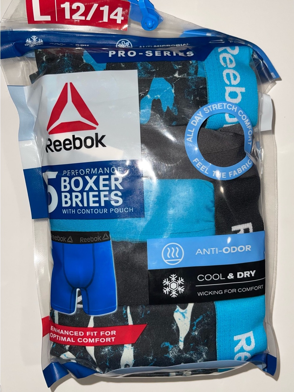 Reebok boys Boxer Briefs – Blue & Black